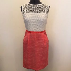 COPY - Sandra Darren Lace  and Tweed Coral Dress